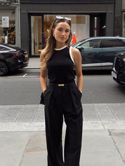 Dunne dames riem verstelbaar – smalle elegante riem met gouden gesp