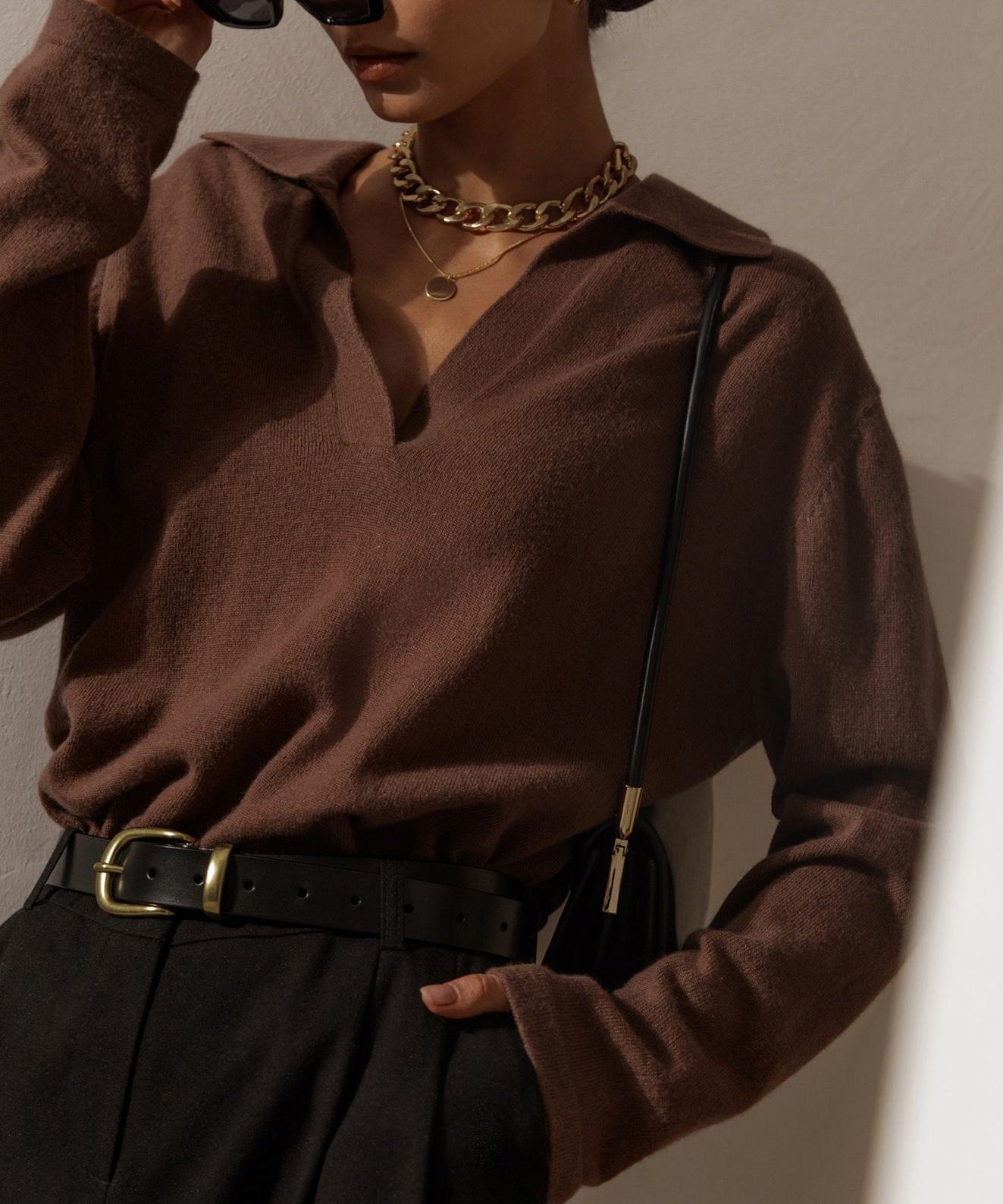 Oversized Herfstrui Dames – Warme Kabel-knit Sweater met Kraag