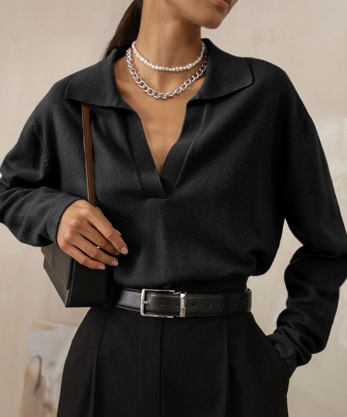 Oversized Herfstrui Dames – Warme Kabel-knit Sweater met Kraag