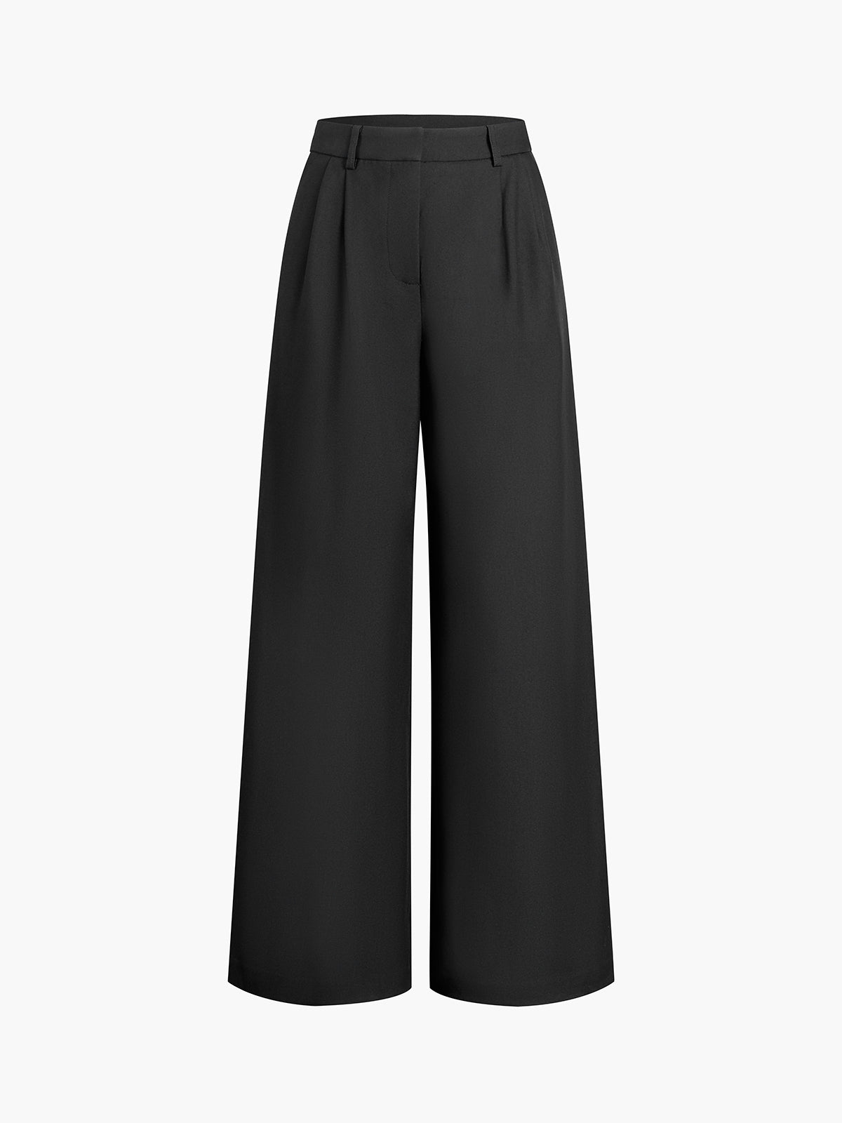 Stijlvolle Brede Pantalon Dames | Luxe Zwarte Pantalon | Tijdloze Elegantie
