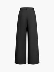 Stijlvolle Brede Pantalon Dames | Luxe Zwarte Pantalon | Tijdloze Elegantie