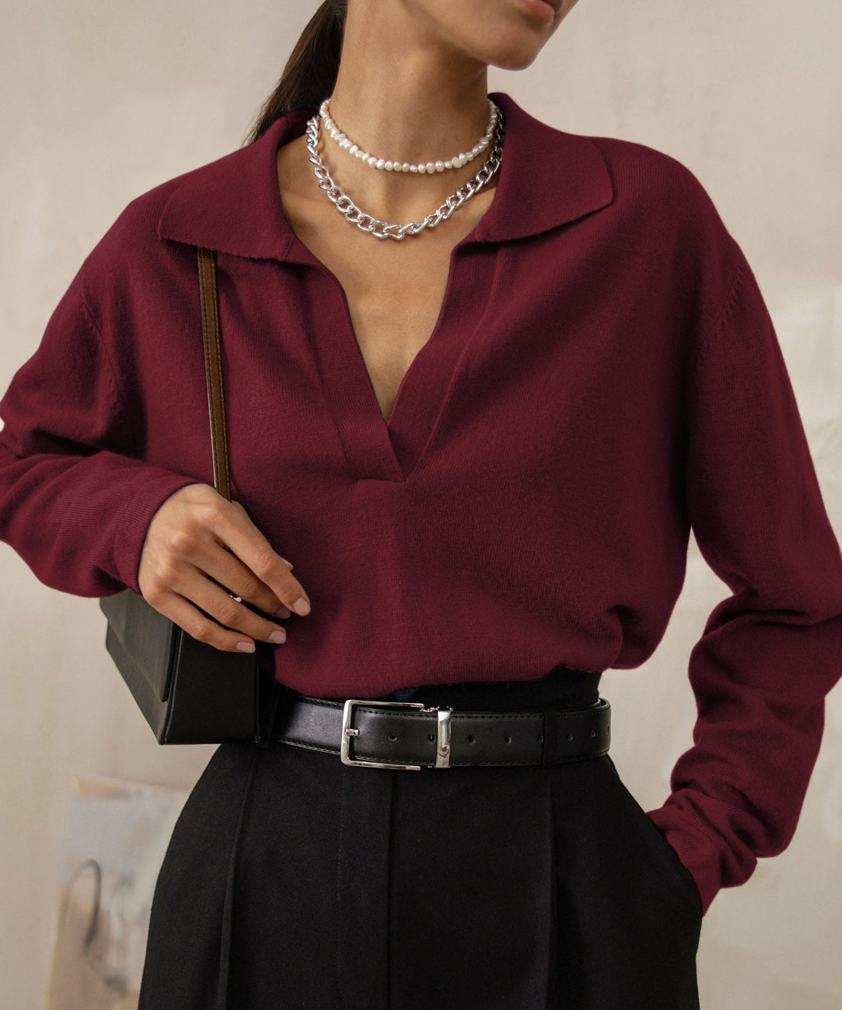 Oversized Herfstrui Dames – Warme Kabel-knit Sweater met Kraag