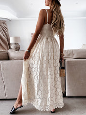 Mara Maxidress – Elegante Boho Zomerjurk met V-Hals en Unieke Details