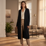 Lang dames vest open front – zachte cardigan voor herfst en winter