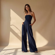 Viola strapless jumpsuit dames – elegante jumpsuit met wijde pijpen en perfecte pasvorm