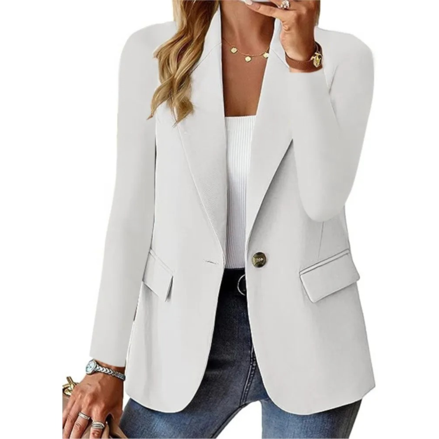 Trisha Elegante Dames Blazer – Tijdloze Blazer voor Werk & Vrije Tijd