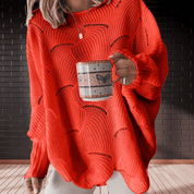 Casual-Chique Damestrui – Zachte Ribbelstof met Asymmetrische Zoom en Lange Mouwen