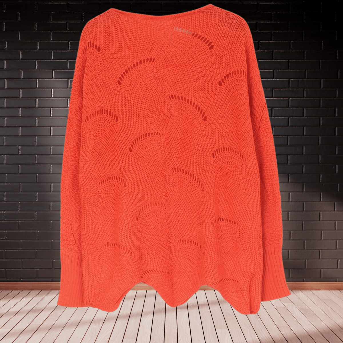 Casual-Chique Damestrui – Zachte Ribbelstof met Asymmetrische Zoom en Lange Mouwen