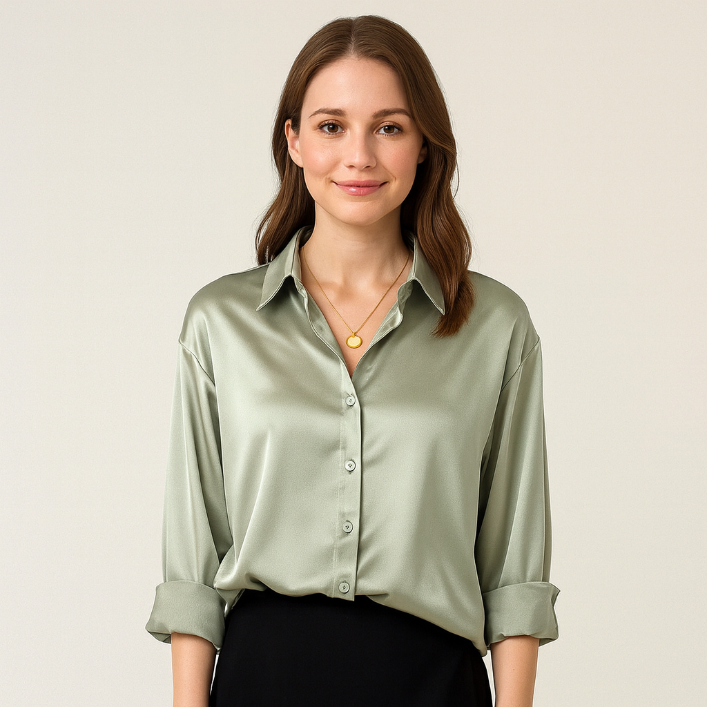 Luxe zijden blouse dames – vintage geïnspireerde elegante zijde top