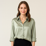 Luxe zijden blouse dames – vintage geïnspireerde elegante zijde top