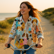 Dames blouse met grafisch print – lichte stijlvolle blouse voor herfst winter