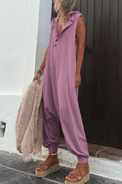 Oversized jumpsuit dames | Knoopsluiting & V-hals | Comfortabele casual look