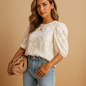 Elvira Bloementop – Elegante Dames Top met Flatterende Pasvorm