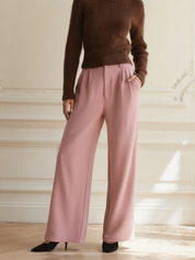 Elegante dames pantalon met hoge taille – wijde stofbroek met stijlvolle pasvorm