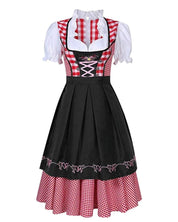 Geruite Oktoberfest Dirndl Jurk met Schort – Authentieke Dameskleding