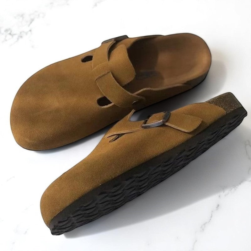 Gleame clogs unisex – leren sandalen met gesp in tijdloos design