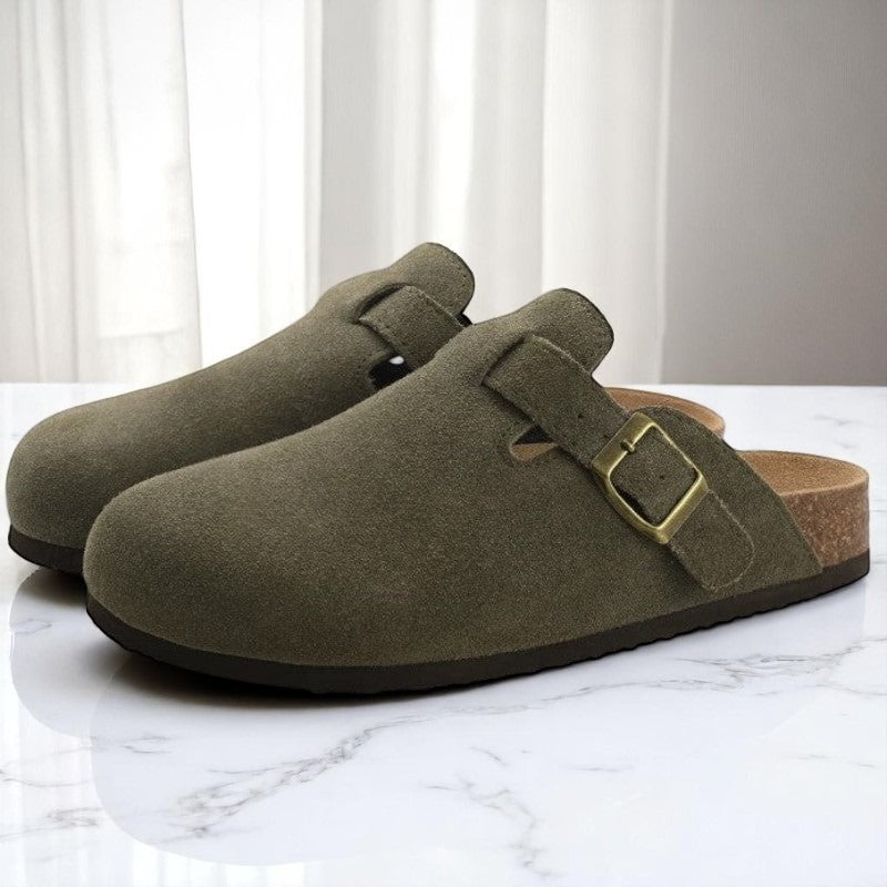 Gleame clogs unisex – leren sandalen met gesp in tijdloos design