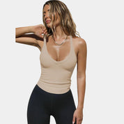 Gleame dames hemdje – mouwloze top met V-hals, ademend & veelzijdig