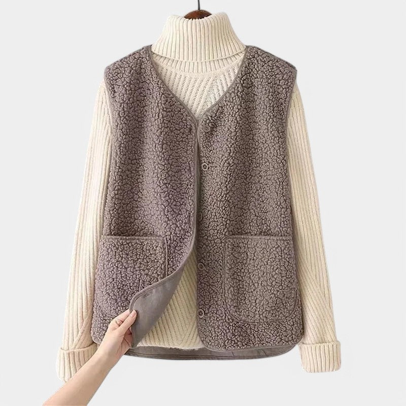 Gleame teddy gilet dames – mouwloos vest met tijdloos design