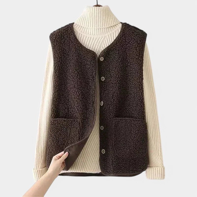Gleame teddy gilet dames – mouwloos vest met tijdloos design