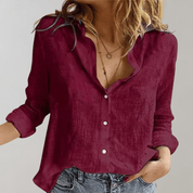 Gleame katoenen blouse dames – stijlvolle basic in diverse kleuren