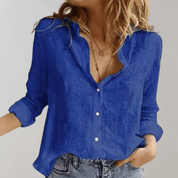 Gleame katoenen blouse dames – stijlvolle basic in diverse kleuren
