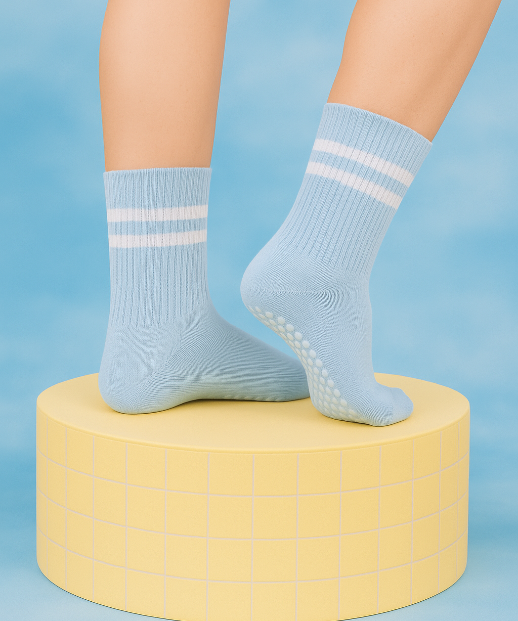 Antislip pilates sokken dames – zachte grip sokken voor yoga & wintertraining