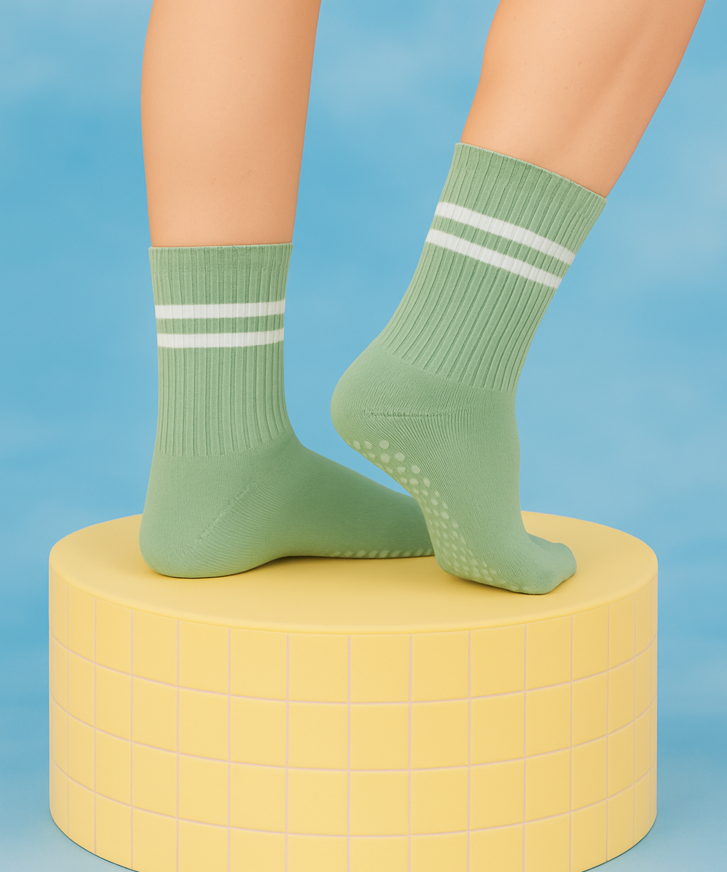 Antislip pilates sokken dames – zachte grip sokken voor yoga & wintertraining