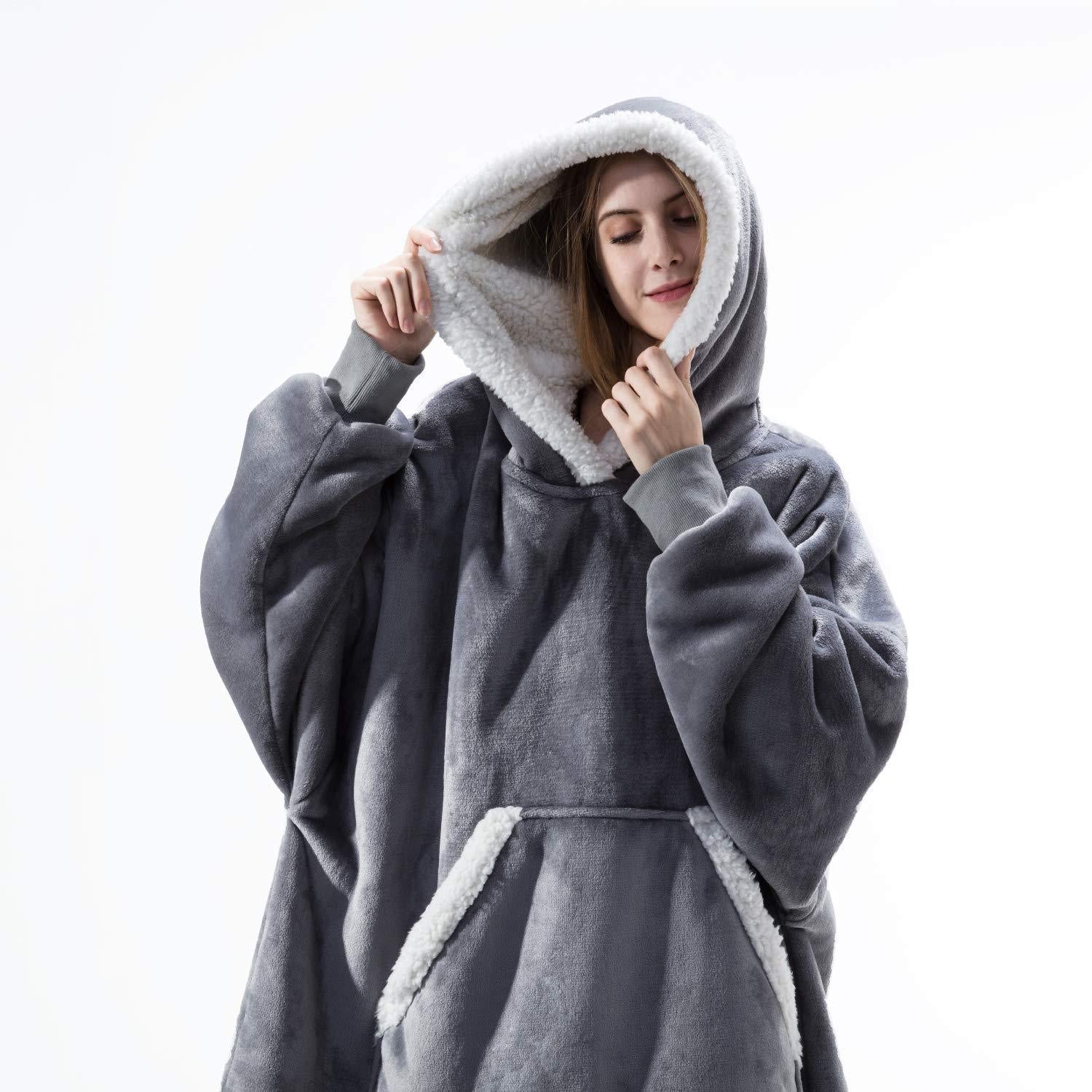 Vardi Dante Hoodie & Deken – Oversized Hoodie Blanket van Zacht Fleece en Wol