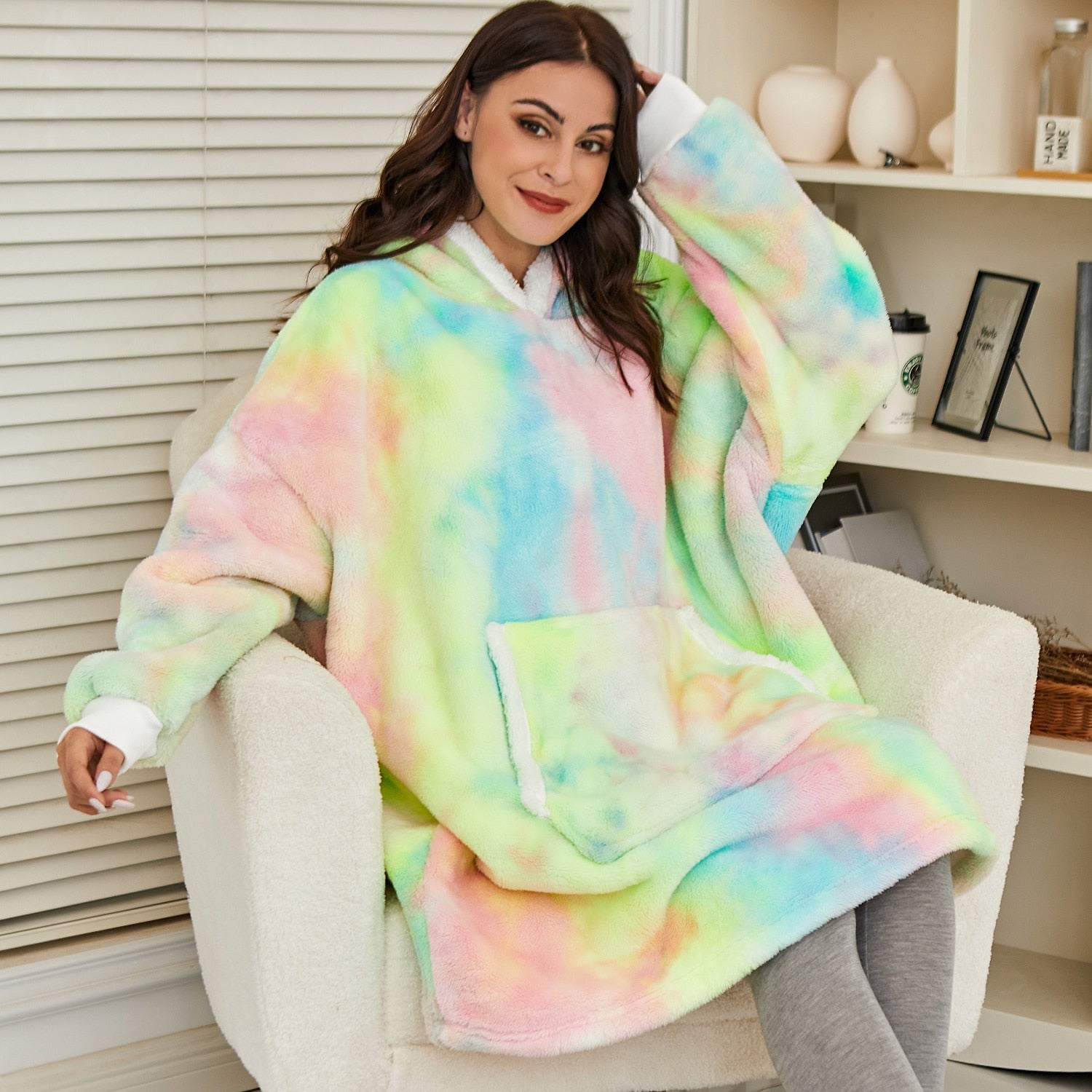 Vardi Dante Hoodie & Deken – Oversized Hoodie Blanket van Zacht Fleece en Wol