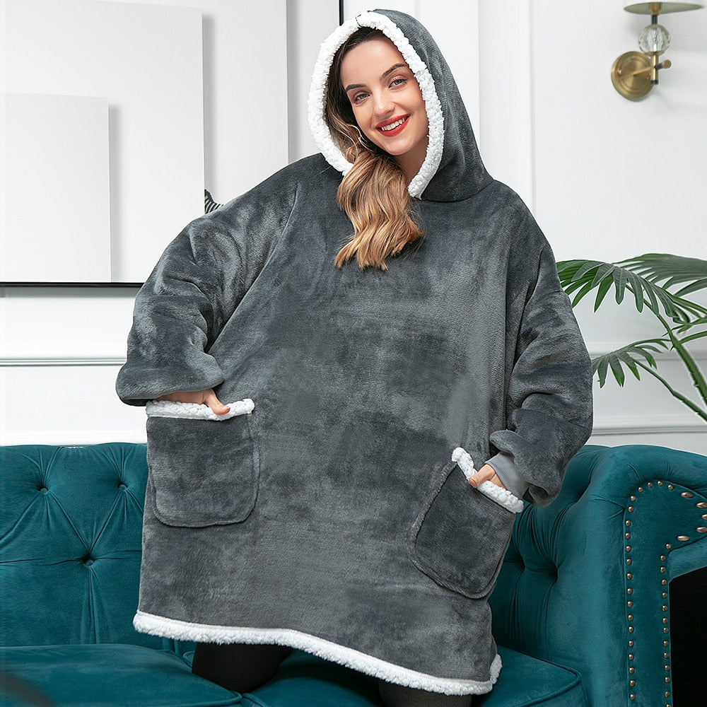 Vardi Dante Hoodie & Deken – Oversized Hoodie Blanket van Zacht Fleece en Wol