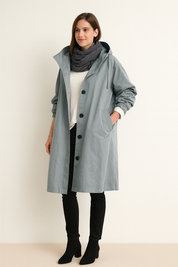 Amelia Berlin dames regenjas met capuchon – waterdichte elegante regenmantel