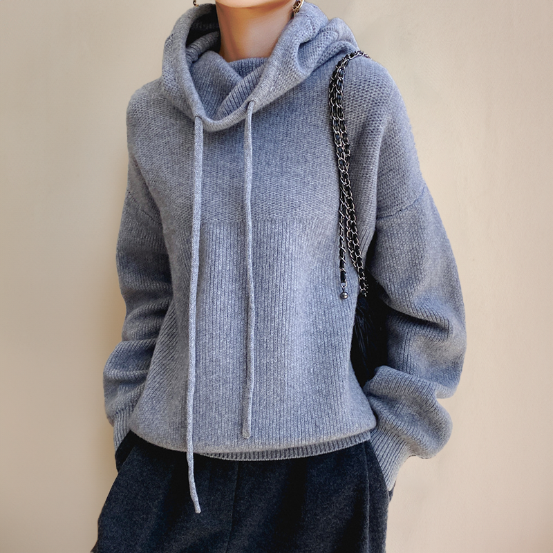 Oversized hoodie dames – comfortabele trui met funnel neck en trekkoord