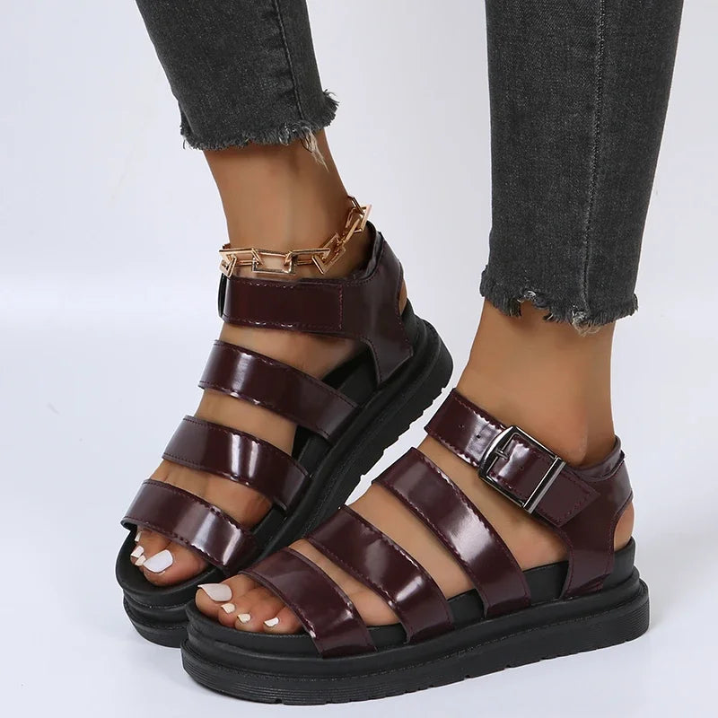 Sandalen dames | Trendy verstelbare gesp | Comfortabele zomersandalen met brede bandjes