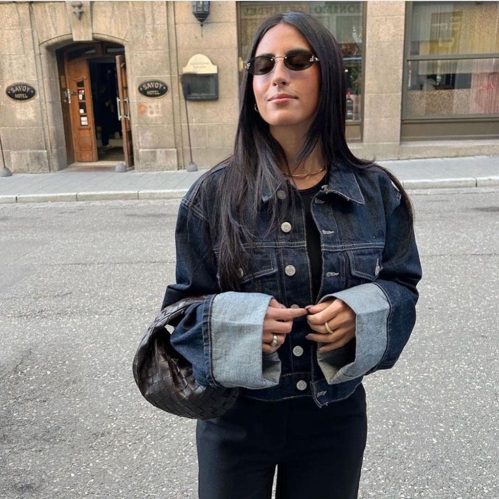 Denim Twee-Delen Ensemble met Lange Mouwen en Kraag – Stijlvol & Tijdloos