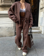 Comfortabele dames tracksuit – zachte loungewear set met flatterende pasvorm