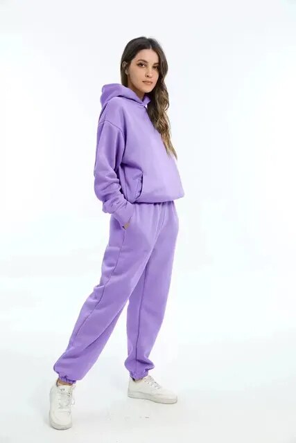 Dames hoodie en joggingbroek set – warm & stijlvol loungewear