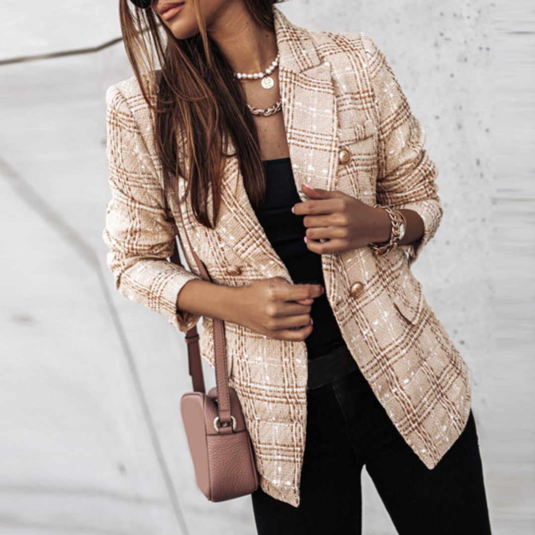Dames Blazer – Klassieke Blazer met Enkele Knoopsluiting en Getailleerde Pasvorm