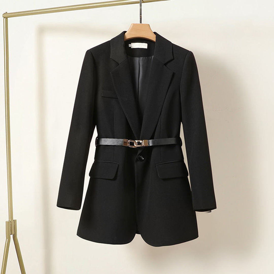 Lange dames blazer – stijlvolle blazer met ceintuur voor elegantie & comfort