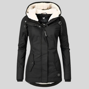 Waterdichte dames winterjas – jas met capuchon en verlengd achterpand voor extra bescherming