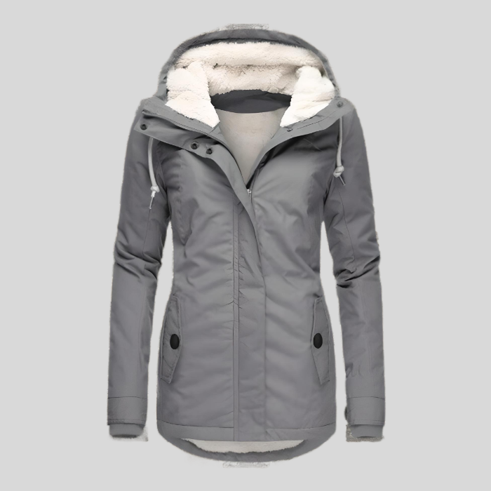 Waterdichte dames winterjas – jas met capuchon en verlengd achterpand voor extra bescherming