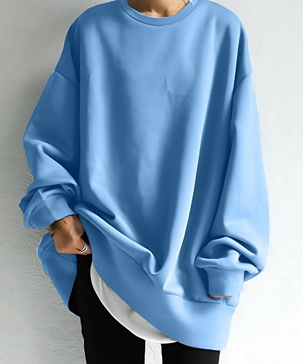 Dames sweatshirt oversized – zachte stof, lange mouw & tunieklengte