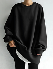 Dames sweatshirt oversized – zachte stof, lange mouw & tunieklengte