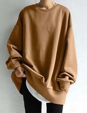 Dames sweatshirt oversized – zachte stof, lange mouw & tunieklengte