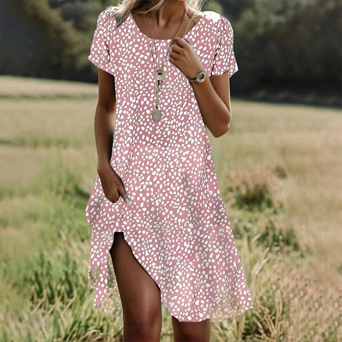 Luchtige Polka Dot Zomerjurk Dames – Korte, Ademend en Stijlvol | Mini