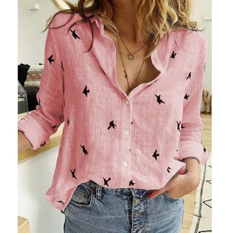 Vardi Dante Chloë Casual Blouse – Luchtige Damesblouse met Knoopsluiting en Halflange Mouwen