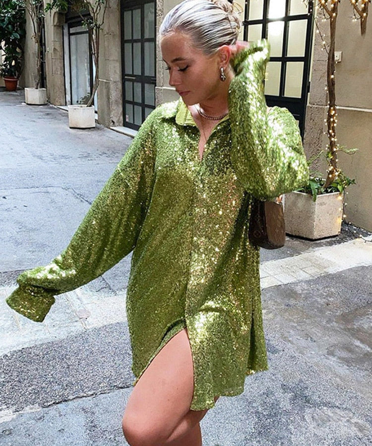GlitteryDress oversized blouse dames – trendy glanslook & comfortabel