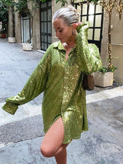 Oversized blouse dames – trendy glitter blouse met losse pasvorm | GlitteryDress