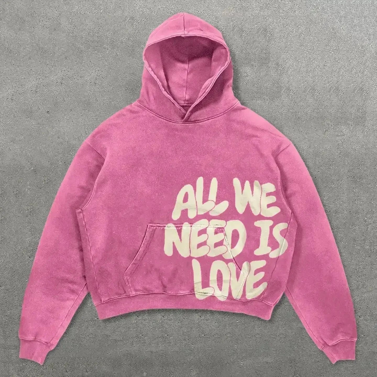 Statement cropped hoodie unisex – All We Need Is Money / Love Has Many Faces