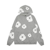 Zwarte hoodie met bloemenprint | Unisex hoodie met ruime zak en casual draagcomfort